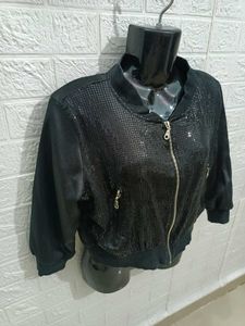 Women's Glitter Shine Crop Jacket Fixed Price