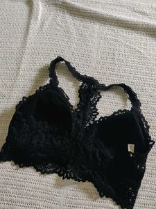 auden Black Lace Halter Bra