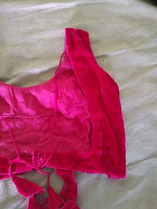Hot Pink Cut sleeves Boutique Blouse