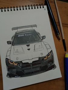 BMW M Power Car Drawing
