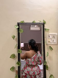 Floral One-Shoulder Ruffle Dress