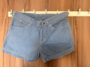 Cotton denim shorts
