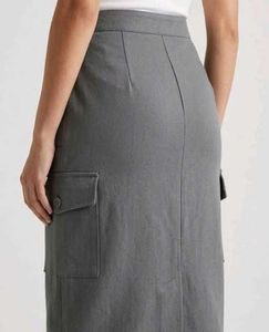 Made in Italy Grey Cargo maxi Skirt