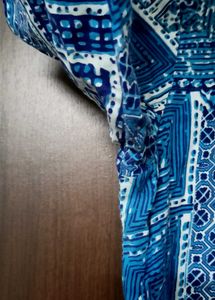 Blue &amp; White Printed Kurta