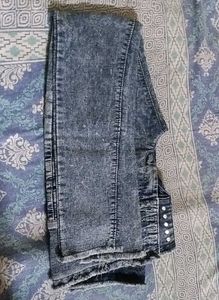 Acid Wash High-Waist Jeans Fits upto 34 inch