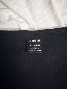 ORIGINAL SHEIN Black Ribbed Wrap Top