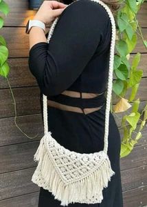 Macrame crossbody sling bag