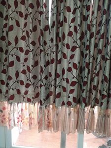 Elegant Leaf Print Curtains set 4