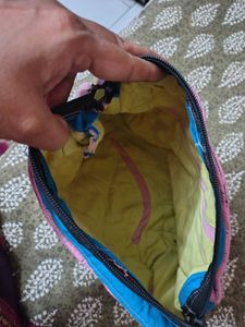 Quilted Pink Stripe Pouch