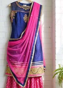Navy & Pink Salwar Kameez