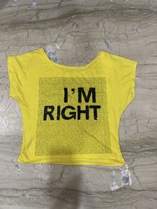 Yellow "I'm Right" Graphic T-Shirt
