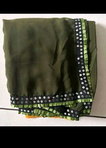 Vibrant Ombre Saree with Embellished Border