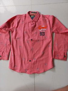 Boys Red Printed Shirt