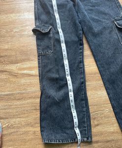 Women's Cargo Jeans - Dark Wash