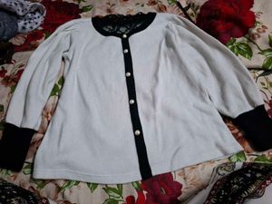 Elegant White &amp; Black Dress