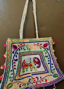 Boho Elephant Embroidered Bag
