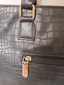Chic Black Croc Tote Bag
