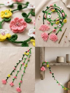 Crocheted Flower Hair Garland