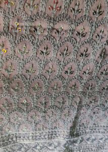 full chikankari Embellished Navy Blue long Kurta