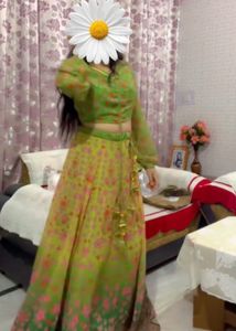Vibrant Floral Print Lehenga Choli Set