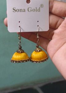 Colorful Silk Thread Jhumka Earrings - Handmade
