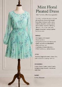 Korean Style Pleated Floral Dress