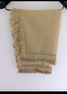 Embellished Beige Dupatta with Fringe