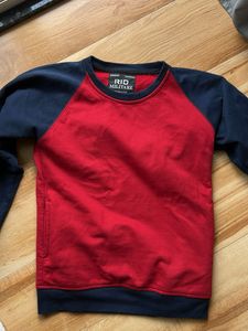 Raglan Red &amp; Navy Pullover Sweatshirt