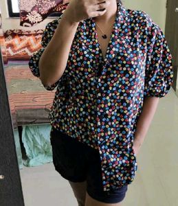 Women Printed Loose Fit Shirt.., Over Sized Shirt