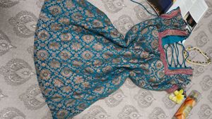 Stunning Teal Brocade kurta
