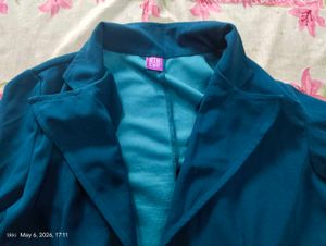 Teal Open Front Blazer