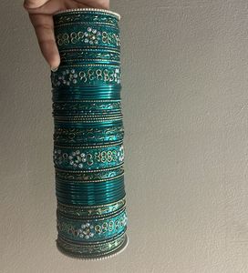 Teal/Peacock Green Bangle Set