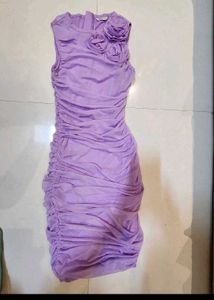 Cover Story Elegant Lavender Ruched Bodycon Dress