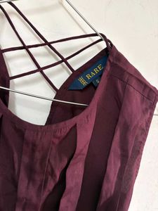 Elegant Pleated Purple Sleeveless Top
