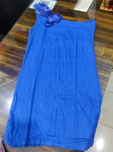 Royal Blue One-Shoulder Sequin Dress