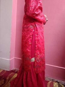 Stunning Pink Sequined Kurta Set