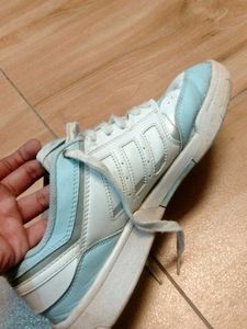 Adidas White &amp; Blue Sneakers
