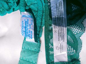 Lace Trimmed Emerald Green Bra