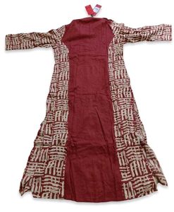 Maroon Printed Kurta