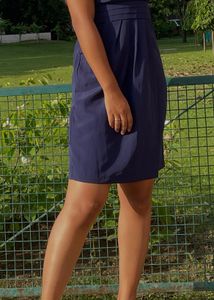 Elegant Navy Blue V-Neck Dress
