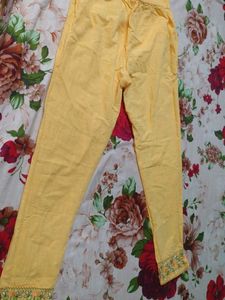 Yellow Embroidered Salwar Pants