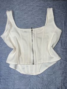 White Corset Crop Top – Size M,36 bust