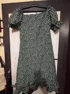 Chic Polka Dot Mini Dress knee length