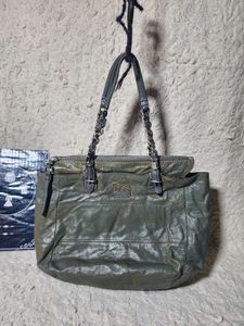 Stylish Green Leather Hobo Bag
