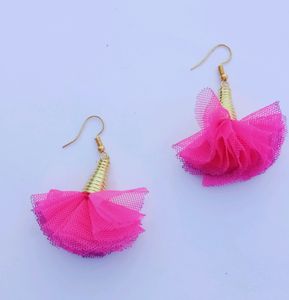 Pink Tassel Earrings