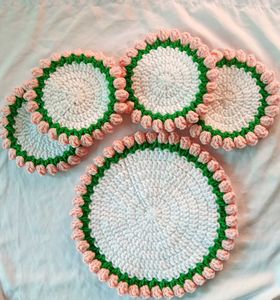 Handmade Crochet Coasters Set