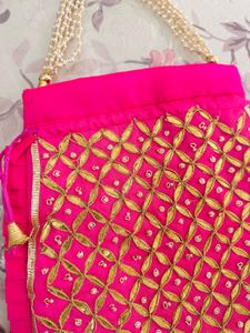 Beautiful Gota Patti Work Potli Bag