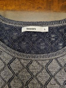 PRELOVED BOSSINI SIZE L Silver Grey Shimmer TOP
