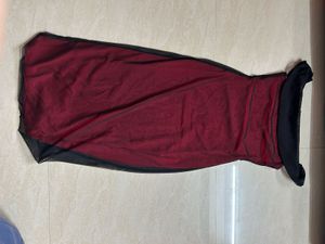 Elegant Off-Shoulder Maroon Dress