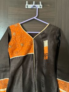 Orange and brown Dress for Ladies